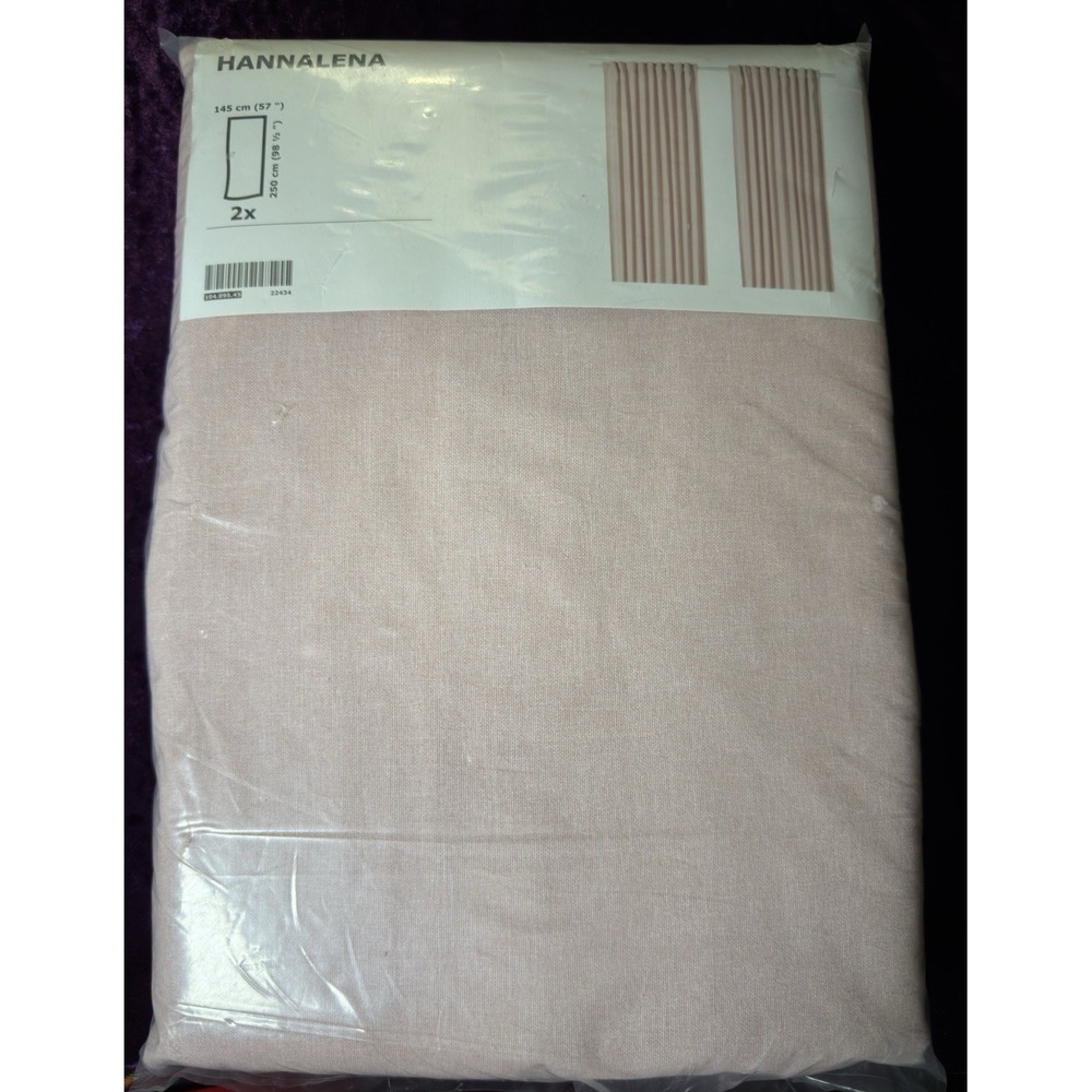 Ikea HANNALENA Curtains PINK Room Darkening  57x98 ½ " 1 pair 104.095.45 - NEW